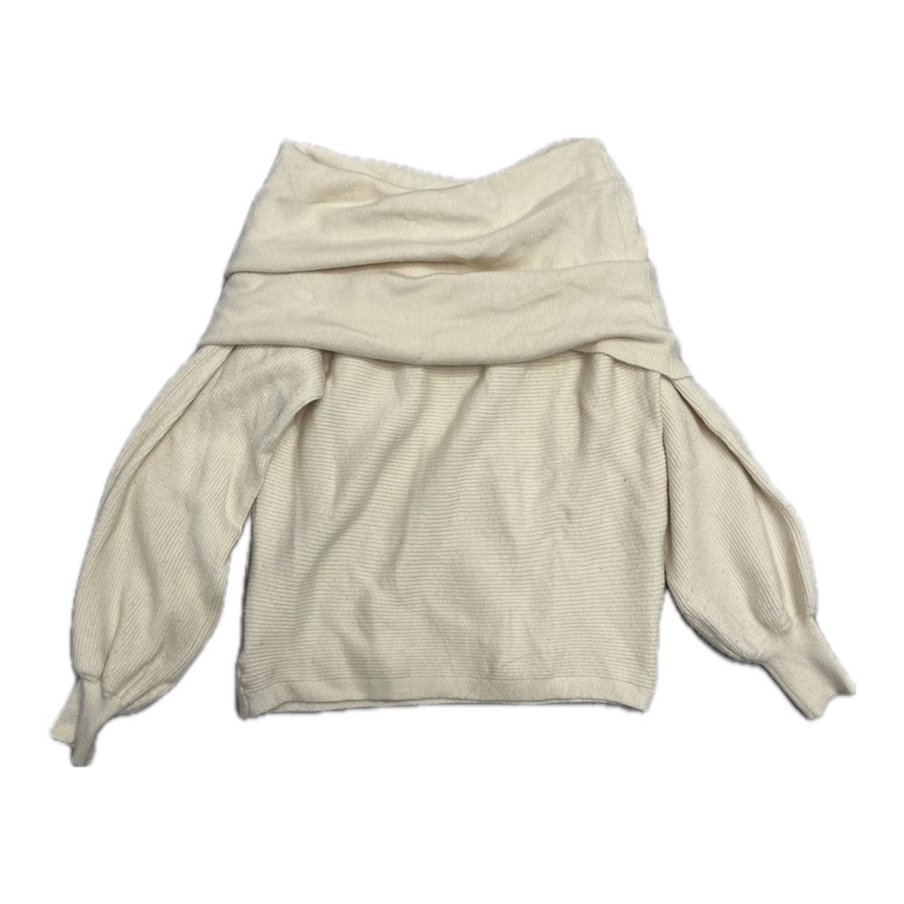 Zara off the shoulder knit cream sweater